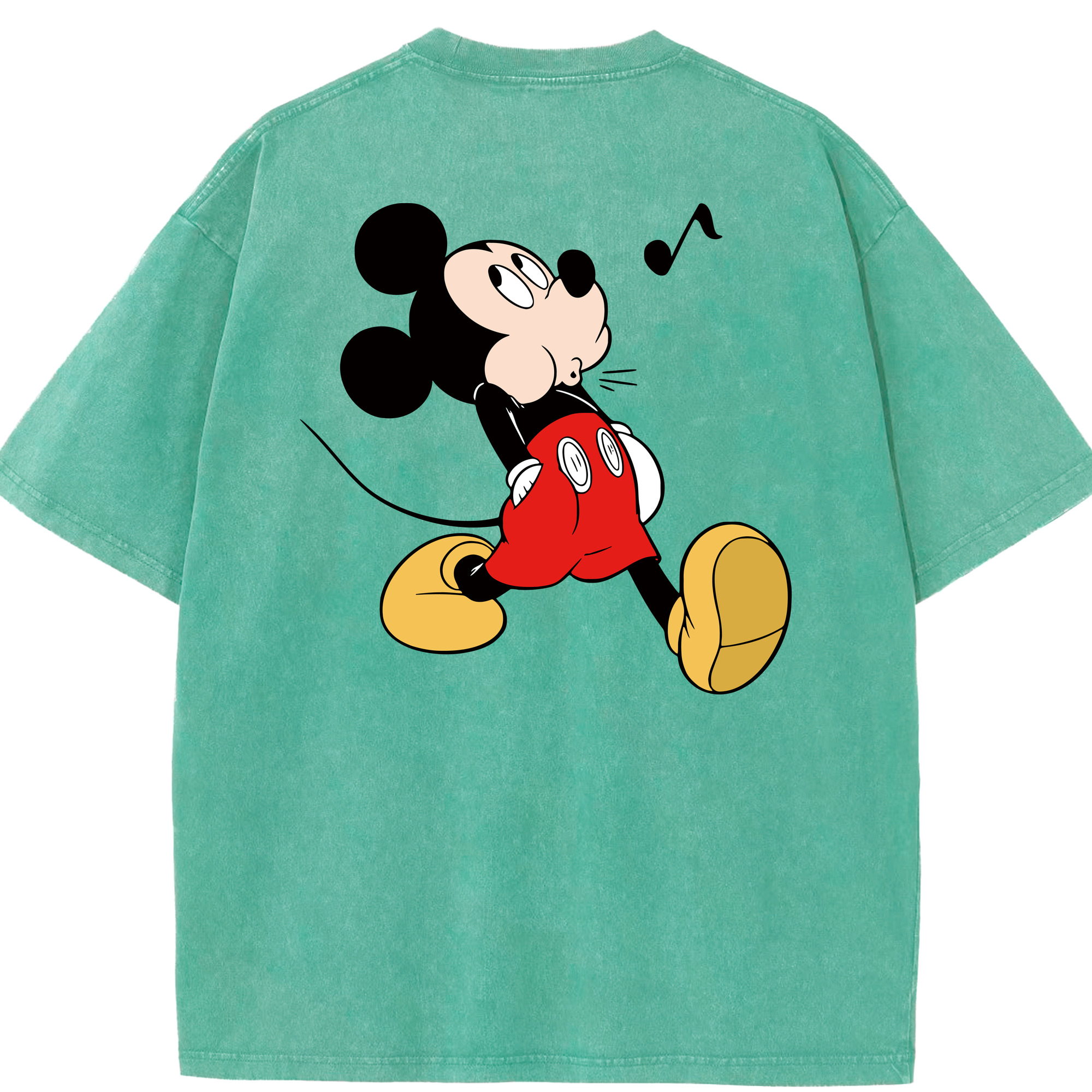 （画像用） ミッキーマウス Mickey Mouse 綿100% ヴィンテージ風 半袖Tシャツ（背面プリント）